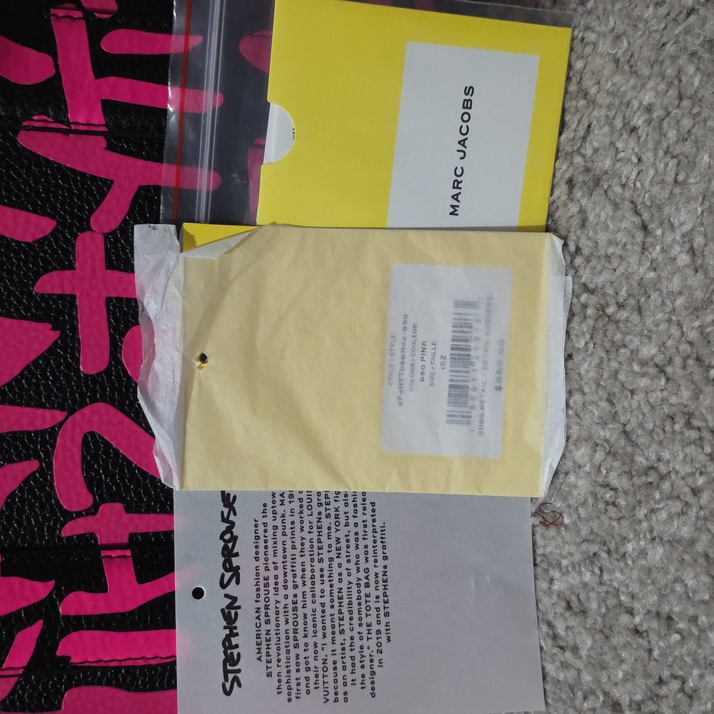 Marc Jacobs x Stephen Sprouse Black and Hot Pink Graffiti The Tote Bag - Picture 12 of 13